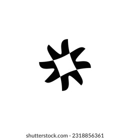 Wellen, abgerundetes geometrisches Symbol, einfaches Logo, Vektorgrafik