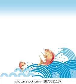 Ondas y besugo marino con motivos japoneses