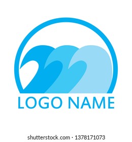 waves in the sea in the circle logo vector