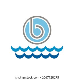 Waves Sea Logo Letter b
