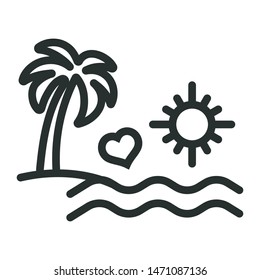 waves at sea - minimal line web icon. simple vector illustration. concept for infographic, website or app.