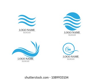Waves of sea or ocean waves, blue water, splash and gale, vector illustration
