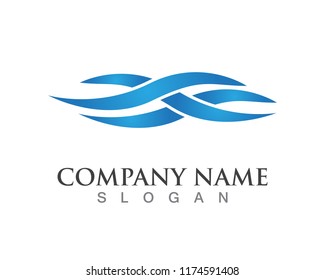 Waves of sea or ocean waves, blue water, splash and gale, vector illustration