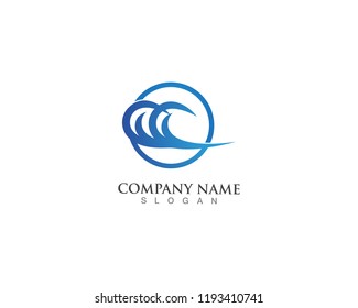 Waves of sea or ocean waves, blue water, splash and gale, vector illustration