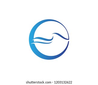 Waves of sea or ocean waves, blue water, splash and gale, vector illustration
