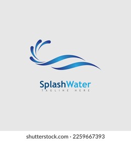 Waves of sea or ocean waves blue water splash and gale vector illustration