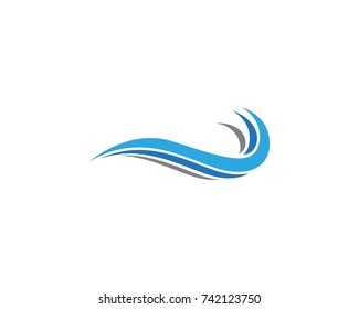Waves of sea or ocean waves, blue water, splash and gale, vector illustration
