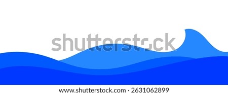 Waves sea, ocean footer, border vector illustration