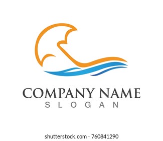 Waves of sea or ocean waves logo