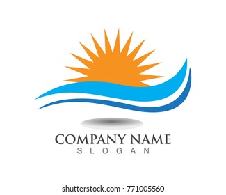 Waves of sea or ocean waves logos