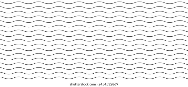 Waves seamless curvy pattern. Simple wavy line seamless pattern background