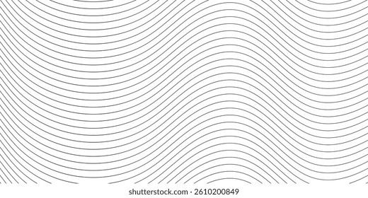 Waves seamless curvy pattern. Simple wavy line seamless pattern background abstract grey, white smooth element swoosh speed wave modern stream transparent background.