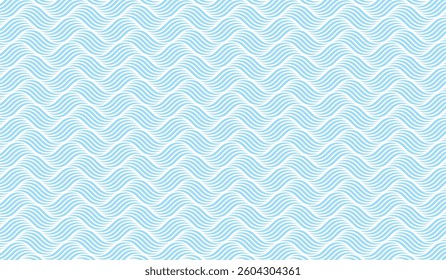 Waves seamless pattern. Abstract curve lines repeat tiling background. Rhythmic waves pattern. Modern geometric curve line seamless pattern.	