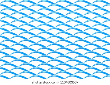 Waves seamless pattern. Seamless abstract sea wave background. Vector illustration