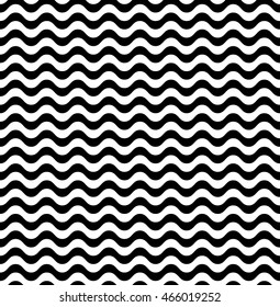 Waves seamless pattern in black and white