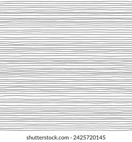 Waves seamless pattern. Hand drawn thin line abstract background. Black and white stripes texture. Monochrome vector illustration
