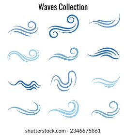 Ilustración de vectores de colección Waves Set