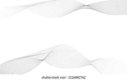 Waves with shadow. Abstract blue lines on white background. line art. Vector illustration. curved wavy lines, smooth lines.Design elements.