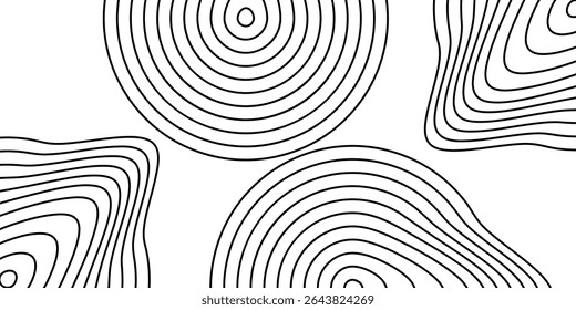 Waves shape decoration. Optical illusion stripes style. Striped waves from curved black lines background. Graphic design element with distorted lines. EPS vector illustration