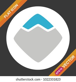 Waves sign flat icon for web, UI, UX, and app on black background