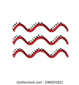 Waves sign illustration. Vector. Brown icon with shifted black circle pattern as duplicate at white background. Isolated.