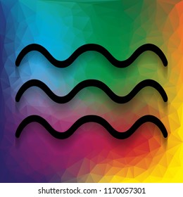 Waves sign illustration. Vector. Flat style black icon on white.