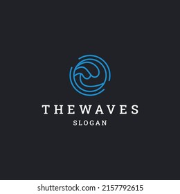 The waves simple line art logo template vector illustration design
