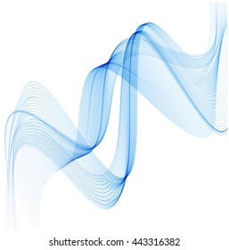 Waves of smoke blue Vector illustration