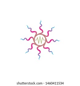 Waves and sound logo and symbols template
