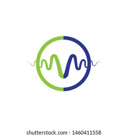 Waves and sound logo and symbols template
