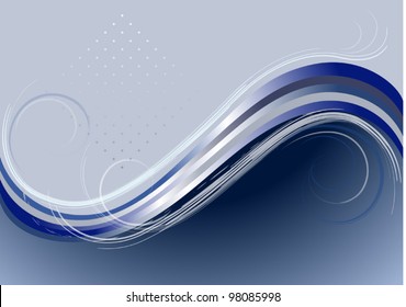 Waves and spirals in the gray-blue background.Banner