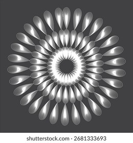 Waves spirograph art lines  leaves pattern.