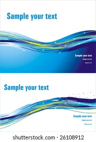 Waves and stars. Abstract backgrounds for banner. Vector