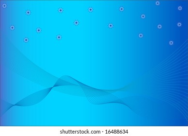 Waves and stars - vector