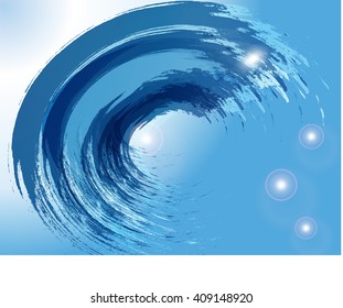 waves and streams of blue abstraction design elements