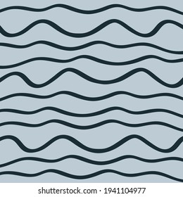 Waves striped background wallpaper cover Hand drawn line sketch Ocean or sea logo icon sign Doodle design Cartoon children's style Fashion print clothes apparel greeting invitation card cover flyer ad