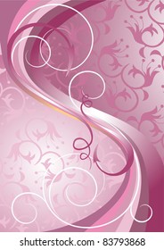 Waves and stripes on a light purple background.Banner.Background.