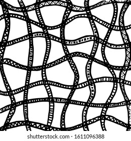 Waves of stripes with a pattern. Background of stripes that are divided into fragments.