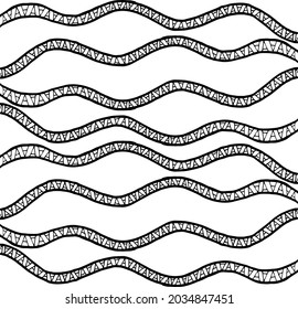 Waves of stripes with a pattern. Background of stripes that are divided into fragments.
