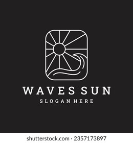 Plantilla vectorial del logotipo de la ilustración del sol de ondas