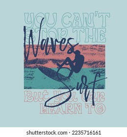 Waves Surf Typography High waves surfer hand drawn lettering typographic poster graphic design t shirt print vector