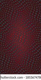 Waves surface. Abstract 3d illusions. Pattern or background with wavy distortion effect. Vector illustration