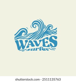 Ondas surfista tipografia ondas do oceano t camisa design gráfico