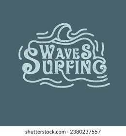 Waves Surfing Typography summer wave tee print