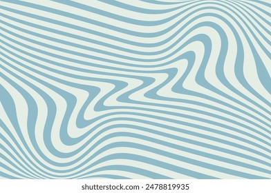 Waves, swirl, twirl pattern. Retro psychedelic style. Twisted and distorted vector texture in trendy. Y2k aesthetic. Vector illustration