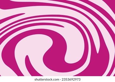 Waves, swirl, twirl pattern. Twisted and distorted vector texture in trendy retro psychedelic style. Y2k aesthetic. Groovy hippie 70s backgrounds