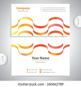 Waves texture - universal business card - information label - company presentations - decorative background - stock vector