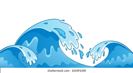 Waves theme image 1 - vector illustration.