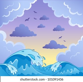Waves theme image 2 - vector illustration.
