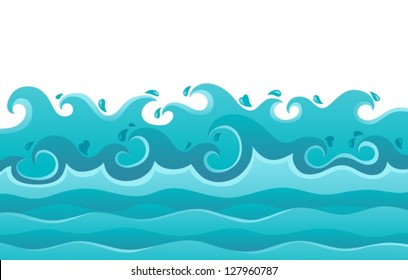 Waves theme image 6 - vector illustration.